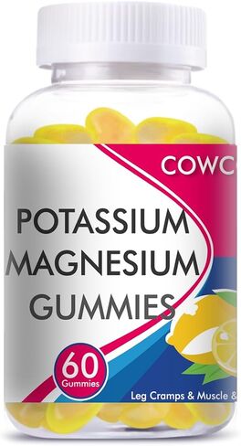Potassium Magnesium Gummies for Adults Kids,Sugar-Free,Potassium,Citrate with High Absorption Magnesium Glycinate Supplements for Leg Cramps & Muscle,Heart Health,2Pack in Saudi Arabia