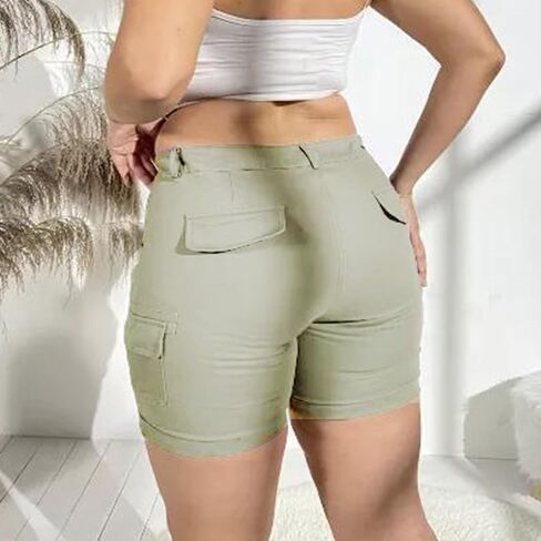 شورت نسائي كارجو مع جيوب خفيف الوزن في الهواء الطلق، شورت برمودا عالي الخصر للمشي لمسافات طويلة للنساء، صيفي كاجوال in Kuwait