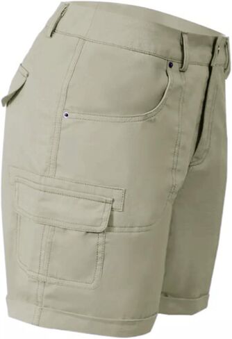 شورت نسائي كارجو مع جيوب خفيف الوزن في الهواء الطلق، شورت برمودا عالي الخصر للمشي لمسافات طويلة للنساء، صيفي كاجوال in Kuwait