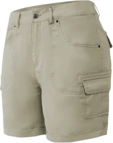 شورت نسائي كارجو مع جيوب خفيف الوزن في الهواء الطلق، شورت برمودا عالي الخصر للمشي لمسافات طويلة للنساء، صيفي كاجوال in Kuwait