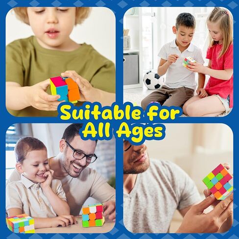 AuntyFey Speed Cube Set, 5 Pack Speed Magic Cube Set with Speed Cube 3x3, 2x2, 4x4 Speed Cube, Pyramid Megaminx Speed Cube, Stickerless Speed Cube for Kids Toddlers Adults, Puzzle Cube Set for Kid in Saudi Arabia
