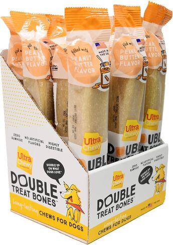 Ultra Chewy Peanut Butter Double Treat Bones, 12 Count in Kuwait