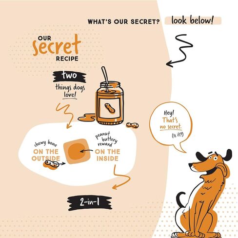 Ultra Chewy Peanut Butter Double Treat Bones, 12 Count in Kuwait