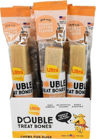 Ultra Chewy Peanut Butter Double Treat Bones, 12 Count in Kuwait