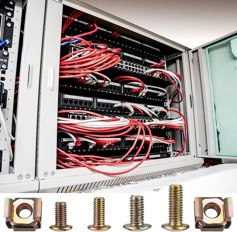 Server Rack Screws and Cage Nuts and Screws, 120 Pcs M5 M6 Rack Mount Cage Nuts and Screws Washers, Square Hole Hardware Insert Nuts for Rack Mount Server Rack Cabinet Shelves in Kuwait