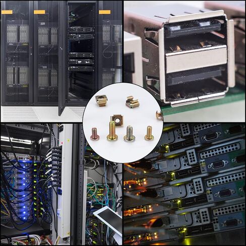 Server Rack Screws and Cage Nuts and Screws, 120 Pcs M5 M6 Rack Mount Cage Nuts and Screws Washers, Square Hole Hardware Insert Nuts for Rack Mount Server Rack Cabinet Shelves in Kuwait