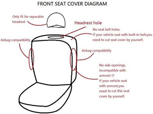 Flying Banner Car Seat Covers Front Seats and Rear Bench Mesh Fabric Rear Bench Split Polyester Cover Easy Installation SUV CAR Woman Lady Femal (Front Set, Black Red) in Saudi Arabia