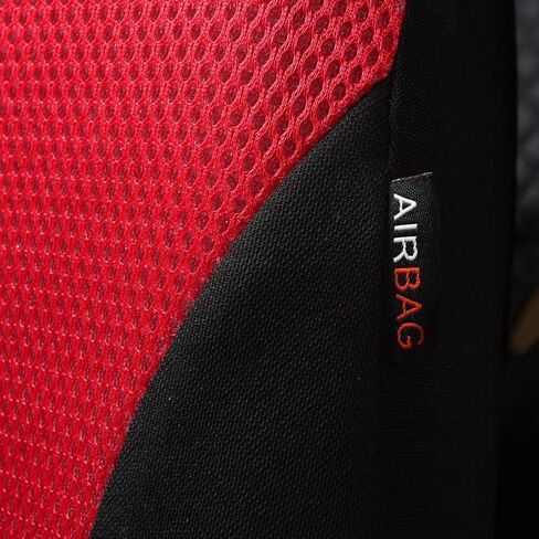 Flying Banner Car Seat Covers Front Seats and Rear Bench Mesh Fabric Rear Bench Split Polyester Cover Easy Installation SUV CAR Woman Lady Femal (Front Set, Black Red) in Saudi Arabia