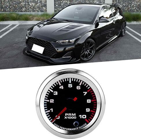 Tachometer Tacho Gauge Meter 0-10000 RPM Gauge Meter, 52mm/2in Universal 7 Colors Tachometer Revolution Meter for 4 6 8 Cylinder Car SUV Vehicle Automotive in Kuwait