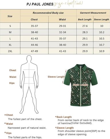 PJ PAUL JONES Mens Old Money Polo Shirt Vintage Lapel Collar Knit Shirt Pattern Short Sleeve Button Down Shirt in Saudi Arabia