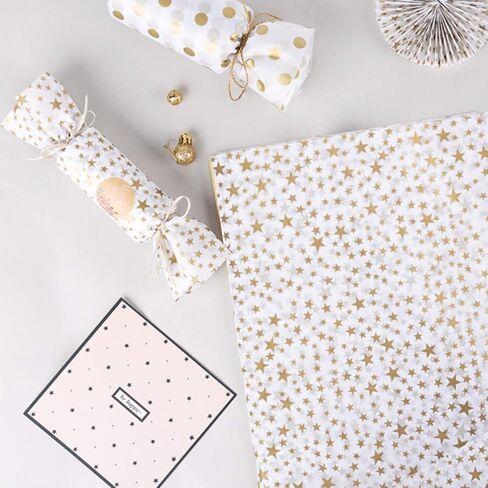 RUSPEPA Gift Wrapping Tissue Paper - Metallic Gold Star Print Tissue Paper Bulk for Gift Wrap, Art Crafts, DIY, Pack Bags - 19.5 x 27.5 inches - 25 Sheets in Saudi Arabia
