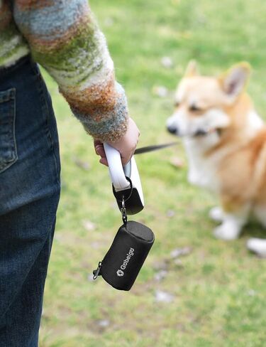 Gobeigo 2 in 1 Dog Poop Bag Holder with Metal Used Bag Carrier, Large Opening for Easy Pull Out, Dog Poo Bag Dispenser for Retractable Leash, Easy Access To Doggie Waste Bags (Red) in Saudi Arabia