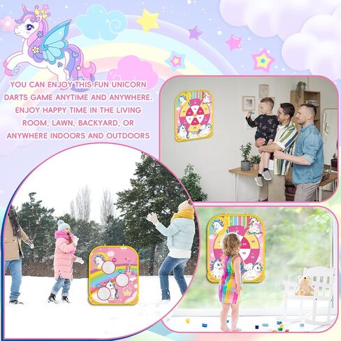 Unicorn Ring Bean Bag Toss Game 5 in 1 Unicorn Party Game for Kids Unicorn Double-Sided Foldable Board Cornhole Ring Backyard Games Unicorn Party Birthday Gifts for Girls Carnival Games Party Supplies in Saudi Arabia