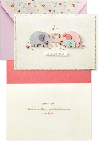 Hallmark Signature Mothers Day Card to Wife (Lucky Family) (799MBC1029) in Saudi Arabia