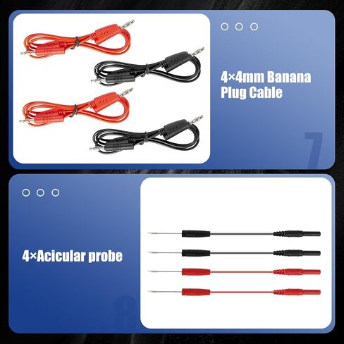 Liiamoar 110 قطعة مجموعة أدوات اختبار دوائر السيارات، مجموعة أدوات اختبار متعددة المقاييس، مجموعة اختبار كهربائية، مجموعة مسبار خلفي للسيارات، مجموعة موصل سلك التتابع (مع حقيبة حمل سوداء)، مشابك التمساح in Kuwait