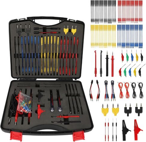 104PCS Automotive Circuit Test Leads Kit Electrical Breakout Leads Automotive Kit Multi Function Auto Diagnostic Tools Multimeter Test Leads Kit with Black Carrying Case in Saudi Arabia