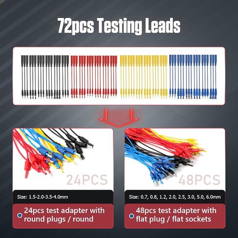 104PCS Automotive Circuit Test Leads Kit Electrical Breakout Leads Automotive Kit Multi Function Auto Diagnostic Tools Multimeter Test Leads Kit with Black Carrying Case in Saudi Arabia