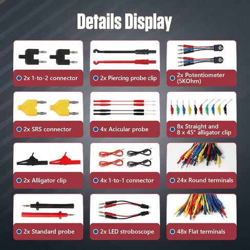 104PCS Automotive Circuit Test Leads Kit Electrical Breakout Leads Automotive Kit Multi Function Auto Diagnostic Tools Multimeter Test Leads Kit with Black Carrying Case in Saudi Arabia