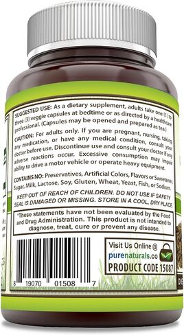 Pure Naturals Valerian Root Supplement | 500 Mg | Veggie Capsules | Non-GMO | Gluten Free | Made in USA (250 Count) in Saudi Arabia
