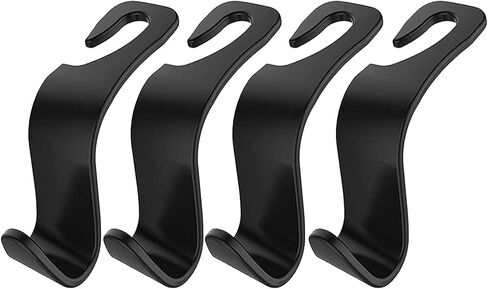 خطاف خلفي لمقعد السيارة من IPELY خطاف حامل منظم محمول لمسند الرأس (أسود - مجموعة من 4) in Kuwait