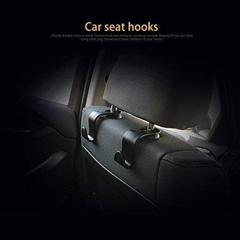 خطاف خلفي لمقعد السيارة من IPELY خطاف حامل منظم محمول لمسند الرأس (أسود - مجموعة من 4) in Kuwait