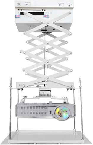 INTBUYING 39 Inch Electric Projector Lifter with 20" x 20"Fixing Plate, Adjustable Wireless Control, Scissor Bracket Projector Hidden Lifter with 10KG(22lb) Max Load Capacity, Projector Hoist in Saudi Arabia