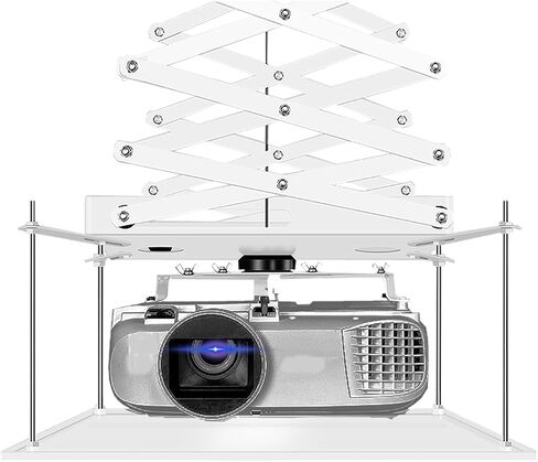 INTBUYING 39 Inch Electric Projector Lifter with 20" x 20"Fixing Plate, Adjustable Wireless Control, Scissor Bracket Projector Hidden Lifter with 10KG(22lb) Max Load Capacity, Projector Hoist in Saudi Arabia