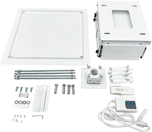 INTBUYING 39 Inch Electric Projector Lifter with 20" x 20"Fixing Plate, Adjustable Wireless Control, Scissor Bracket Projector Hidden Lifter with 10KG(22lb) Max Load Capacity, Projector Hoist in Saudi Arabia