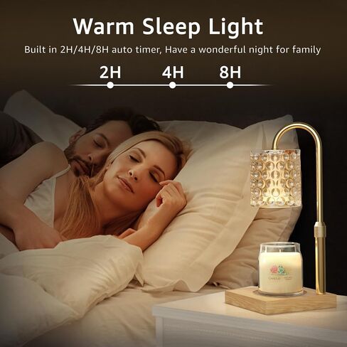 CANLAM 2 Heating & 1 LED Bulbs - Candle Warmer Lamp with Timer Gifts for Mom Adjustable Height Dimmable Electric Candle Warming Lamps for Jar Candles 3 Bulbs (CL01) in Saudi Arabia