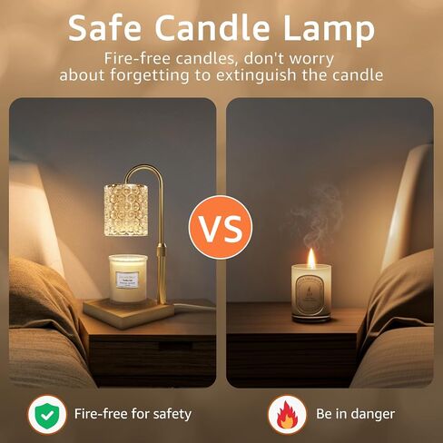 CANLAM 2 Heating & 1 LED Bulbs - Candle Warmer Lamp with Timer Gifts for Mom Adjustable Height Dimmable Electric Candle Warming Lamps for Jar Candles 3 Bulbs (CL01) in Saudi Arabia
