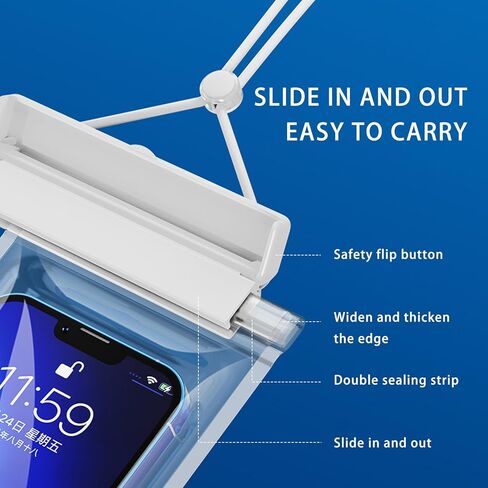 Mokoze Universal Waterproof Phone Pouch, Waterproof Bag for Beach - 2 Pack with Lanyard IPX8 TPU Waterproof Fabric for Phones Up to 7", Swimming and Beach Must Haves for Vacation (Black) in Kuwait