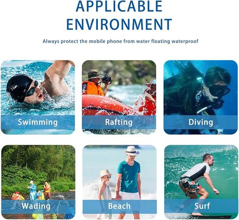 Mokoze Universal Waterproof Phone Pouch, Waterproof Bag for Beach - 2 Pack with Lanyard IPX8 TPU Waterproof Fabric for Phones Up to 7", Swimming and Beach Must Haves for Vacation (Black) in Kuwait