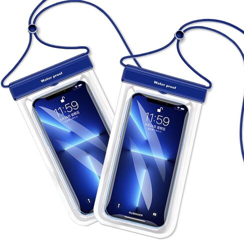 Mokoze Universal Waterproof Phone Pouch, Waterproof Bag for Beach - 2 Pack with Lanyard IPX8 TPU Waterproof Fabric for Phones Up to 7", Swimming and Beach Must Haves for Vacation (Black) in Kuwait