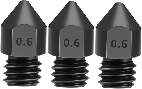 فوهة Funien MK8، 3 قطع فوهات فولاذية صلبة 0.6 مم لخيوط 1.75 مم لطابعة Ender 3/CR-10/CR-10S Pro/TEVO Tarantula Pro/TEVO Flash/Sapphire Pro ثلاثية الأبعاد Hotend Extruder in Kuwait