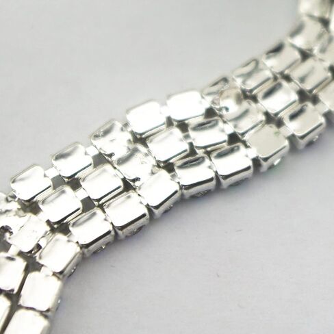 AEAAOA 1 ياردة 3 صفوف 4 مللي متر إغلاق سلسلة وحيد القرن زينة الزفاف ديكور الحفلات الحرفية زي زين (فضي + حجر الراين AB) in Kuwait