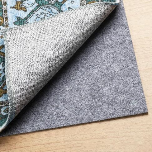 مقبض وسادة السجاد غير القابل للانزلاق: وسادات سجاد مقاس 5 × 7 وسادة سجادة سميكة ووسادة حماية للأرضيات من الخشب الصلب أسفل السجادة وبطانة مضادة للإمساك والحفاظ على سجاد المنطقة آمنًا وفي مكانه باللون الرمادي in Kuwait