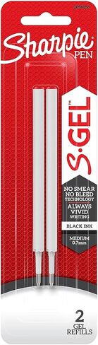 قلم حبر جل شاربي S-Gel قابل لإعادة التعبئة، نقطة متوسطة، حبر أسود، 2/عبوة (2096168) in Saudi Arabia