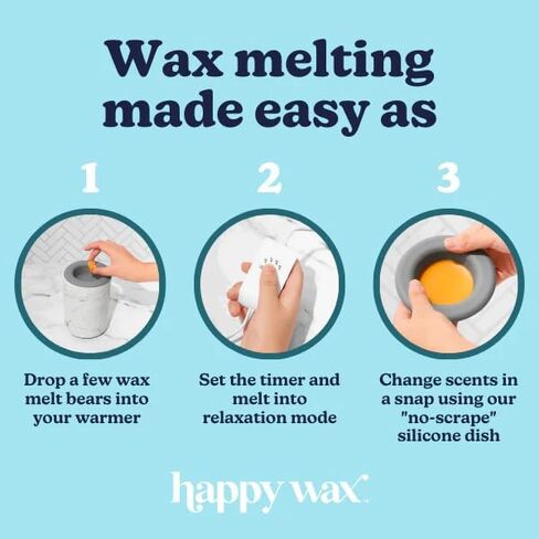 جهاز مؤقت لتدفئة منفذ الشمع الأسود من Happy Wax للشمع المعطر - قابس حائط سيراميك مدمج في جهاز تسخين تذوب الشمع مع مؤقت - جهاز ذوبان الشمع للعطور المنزلية - سخان شمع صغير مع طبق سيليكون قابل للإزالة in Saudi Arabia