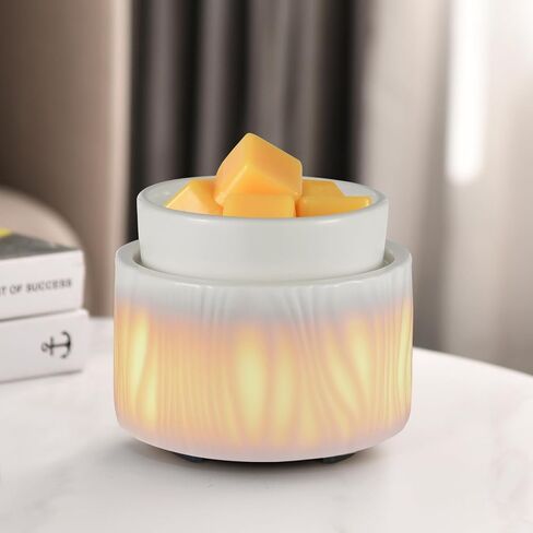 copinpin Candle Wax Melt Warmer with 7 Colors LED Changing Light Yankee Jar Wax Warmer for Scented Wax,Electric Candle Warmer for Fragrance Oil and Wax Cubes for Home and Office Décor Gift for Mom in Saudi Arabia