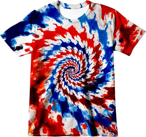 قميص Harycnct للأطفال الصغار تي شيرت مصبوغ للأولاد والبنات مقاس 4-10 هيبي كبير تي شيرت مصبوغ بربطة عنق in Kuwait