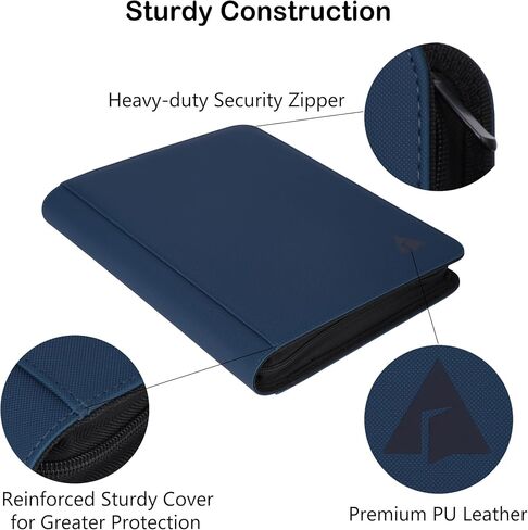Rayvol Premium 500+ Pockets Card Binder, 9-Pocket Ringless Trading Card Album Folder - Side Loading UltraSonic-9504 Tech Zip Binder for TCG -Black in Saudi Arabia