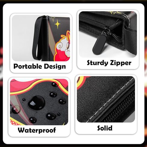 GEAoffice Card Binder 4 Pocket, Trading Card Album Holder Folder, 400 Pockets Card Binder with Zipper for Trading Cards -Gifts for Boys Girls, Black in Kuwait