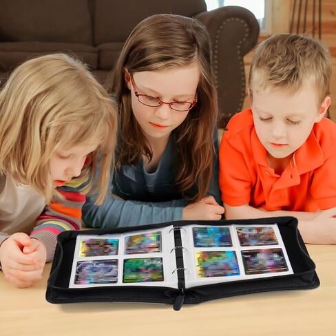 GEAoffice Card Binder 4 Pocket, Trading Card Album Holder Folder, 400 Pockets Card Binder with Zipper for Trading Cards -Gifts for Boys Girls, Black in Kuwait