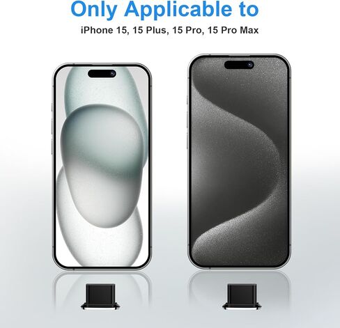 Aolcev 5 Pcs USB C Anti Dust Plugs Only for iPhone 15 Series, Aluminum Alloy Phone Dust Protectors, Type-C Dust Covers Only Designed for iPhone 15, 15 Plus, 15 Pro, 15 Pro Max, Dust Plugs, Black in Kuwait