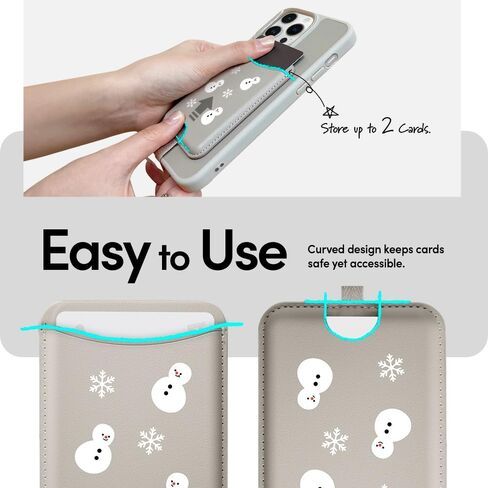 CYRILL Kajuk Mag Wallet, Magnetic Wallet Card Holder, Premium Vegan Leather [Compatible with MagSafe Cases Only] - Cream in Saudi Arabia