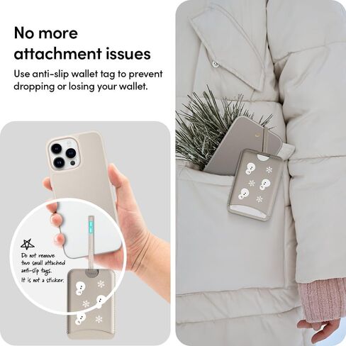 CYRILL Kajuk Mag Wallet, Magnetic Wallet Card Holder, Premium Vegan Leather [Compatible with MagSafe Cases Only] - Cream in Saudi Arabia