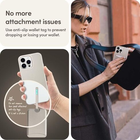 CYRILL Kajuk Mag Wallet, Magnetic Wallet Card Holder, Premium Vegan Leather [Compatible with MagSafe Cases Only] - Cream in Saudi Arabia