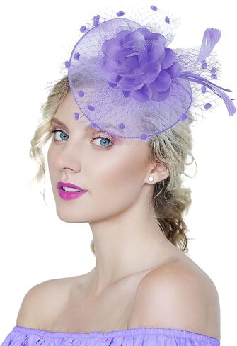 Kidukso Vintage Bridal Mesh Veil Fascinators Hat Plush Feather Headdress for Women Wedding Tea Party Hair Clips Hat in Saudi Arabia