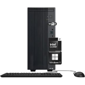 كمبيوتر مكتبي ASUS V500 للمنزل والعمل، Intel Core i7 (ذاكرة تخزين مؤقت 24 ميجابايت، حتى 4.9 جيجاهرتز)، ذاكرة وصول عشوائي 64 جيجابايت، 2 تيرابايت PCIe SSD، منفذ عرض، واي فاي 6، HDMI، لوحة مفاتيح وماوس، دعم شاشتين 4K، Windows 11 in Kuwait