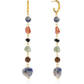 Dikixe Bohemian Floral Filigree Gold Plated Turquoise Long Tassel Drop Dangle Earrings, 925 Sterling Silver Durable Hook Earrings, Retro Jewelry Gift for Women Girl-L in Saudi Arabia